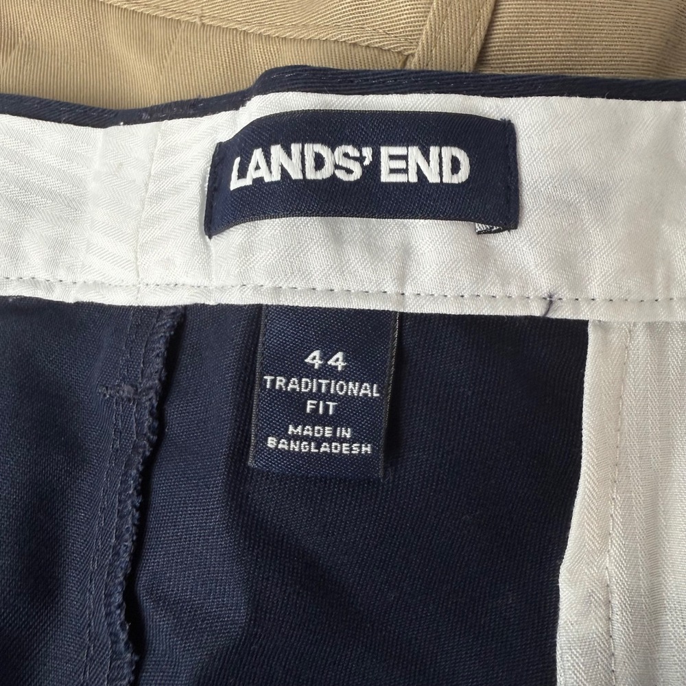 2 Pack Lands' End Mens Chino Shorts 44 Traditional Dbl Pleated Old Money Golf - Picture 7 of 15